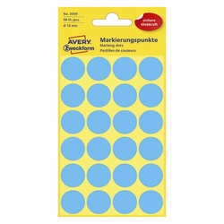 Avery Zweckform® 3005 Markierungspunkte - Ø 18 mm, 4 Blatt/96 Etiketten, blau