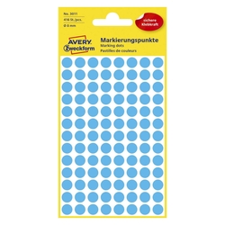 Avery Zweckform® 3011 Markierungspunkte - Ø 8 mm, 4 Blatt/416 Etiketten, blau