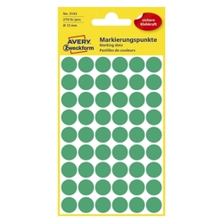 Avery Zweckform® 3143 Markierungspunkte - Ø 12 mm, 5 Blatt/270 Etiketten, grün