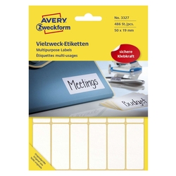 Avery Zweckform® 3327 Universal-Etiketten, 50 x 19 mm, 27 Blatt/486 Etiketten, weiß