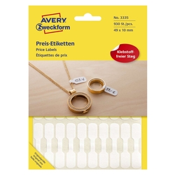 Avery Zweckform® 3335 Preis-Etiketten, 54 x 11 mm, 28 Blatt/924 Etiketten, weiß