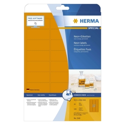 Herma 5141 Etiketten A4 neon-orange 63,5x29,6 mm Papier matt 540 St.