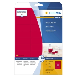 Herma 5045 Etiketten A4 neon-rot 63,5x29,6 mm Papier matt 540 St.