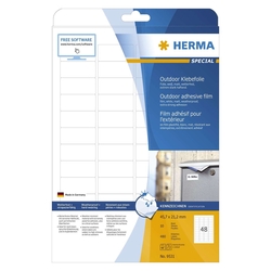 Herma 9531 Etiketten A4 Outdoor Klebefolie weiß 45,7x21,2 mm Folie matt 480 St.