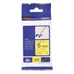 Brother® TZe-611 Schriftbandkassette - laminiert, 6 mm x 8 m, schwarz auf gelb