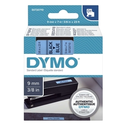 Dymo Schriftband D1, Kunststoff, laminiert, 7 m x 9 mm, Schwarz/Blau