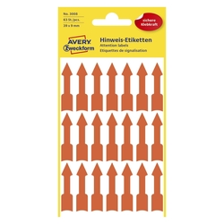 Avery Zweckform® 3008 Etiketten in Sonderformaten, 39 x 9 mm, vorgestaltet, 3 Blatt/63 Etiketten, leuchtrot