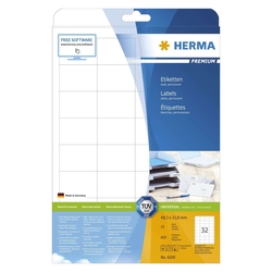 Herma 4200 Etiketten Premium A4, weiß 48,3x33,8 mm Papier matt 800 St.