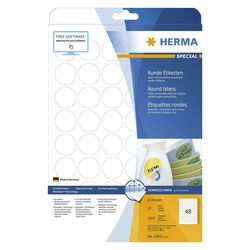 Herma 4387 Etiketten A4 weiß Ø 30 mm rund Movables/ablösbar Papier matt 1200 St.