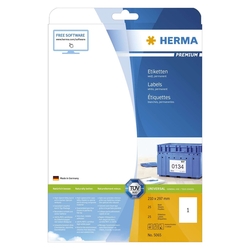 Herma 5065 Etiketten Premium A4, weiß 210x297 mm Papier matt 25 St.