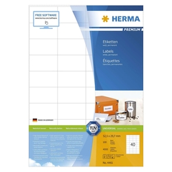 Herma 4461 Etiketten Premium A4, weiß 52,5x29,7 mm Papier matt 4000 St.