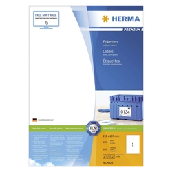 Herma 4428 Etiketten Premium A4, weiß 210x297 mm Papier matt 100 St.