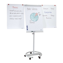 Franken Flipchart-Tafel Mobil, 65 cm Durchmesser, 15,5 kg, 68 x 105 cm, hellgrau