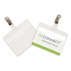 Q-Connect Namensschilder, mit Clip, oben offen, 90 x 60 mm