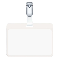 Durable Namensschild mit drehbarem Clip, transparent, 90 x 60 mm, 25 Stück