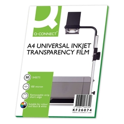 Q-Connect Inkjet-Folien m. Sensorstreifen - A4, 0,10 mm, 50 Folien