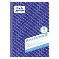 Avery Zweckform® 881 Zimmerrechnung, DIN A5, beidseitig bedruckt, 50 Blatt, weiß