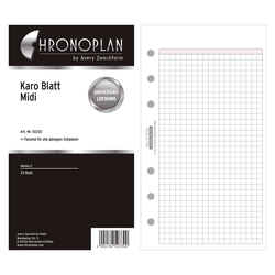 Chronoplan Ersatzeinlage "kariert" - Midi, 25 Blatt