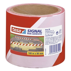 Tesa® Absperrband - nicht klebend - rot/weiß - 80 mm x 100 m