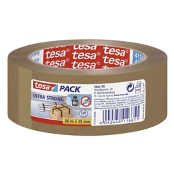 Tesa® Verpackungsklebeband tesapack® Ultra Strong, PVC, 66 m x 38 mm, braun