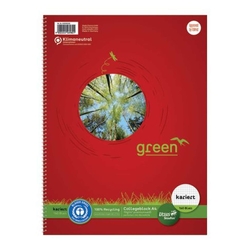 Ursus Green Collegeblock - LIN28, A4, 160 Blatt, 70g/qm, 5mm kariert, mit Randlinie