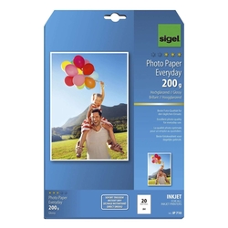 Sigel® Inkjet Fotopapier Everyday - A4, hochglänzend, 200 g/qm, 20 Blatt