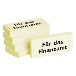 Bedruckte Haftnotizen - Text: Für das Finanzamt