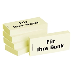 Haftnotizen "Für Ihre Bank" - 75 x 35 mm, 5x 100 Blatt