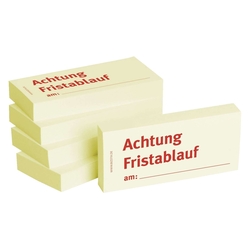 Haftnotizen "Achtung Fristablauf am" - 75 x 35 mm, 5x 100 Blatt