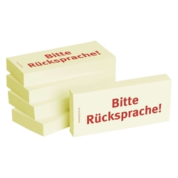 Haftnotizen "Bitte Rücksprache" - 75 x 35 mm, 5x 100 Blatt