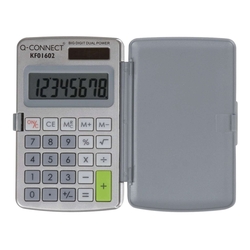 Q-Connect Taschenrechner, 8 stellig, grau