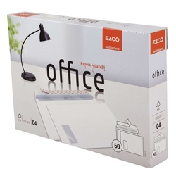 Elco Briefumschlag Office in Shop Box - C4, hochweiß, haftklebend, mit Fenster, 120 g/qm, 50 Stück