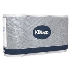 Kleenex® Kleinrollen Toilet Tissue - 3-lagig, geprägt, super-hochweiß, Rolle mit 350 Blatt, 6 Rollen pro Pack