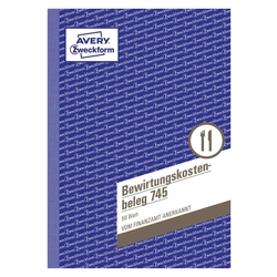 Avery Zweckform® 745 Bewirtungskostenbeleg, DIN A5, mikroperforiert, 50 Blatt, gelb