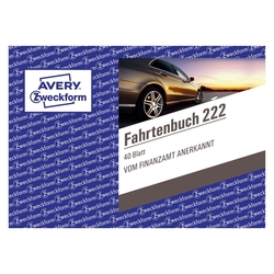 Avery Zweckform® 222 Fahrtenbuch - A6 quer, steuerlicher km-Nachweis, 40 Blatt, weiß