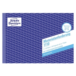 Avery Zweckform® 1110 Materialanforderung, DIN A5, vorgelocht, 2 x 50 Blatt, weiß, gelb