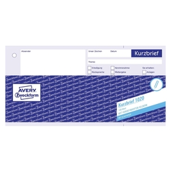 Avery Zweckform® 1020 Kurzbrief, DIN A4 (1/3), vorgelocht, 100 Blatt, weiß