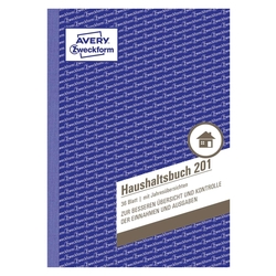 Avery Zweckform® 201 Haushaltsbuch, DIN A5, mit Jahresübersicht, 36 Blatt, weiß