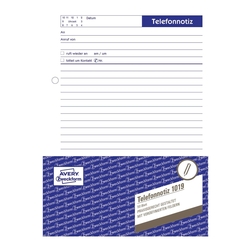 Avery Zweckform® 1019 Telefonnotiz, DIN A5, vorgelocht, 50 Blatt, weiß