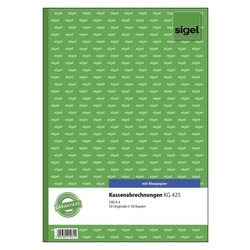 Sigel® Kassenabrechnungen - A4, 1. und 2. Blatt bedruckt, 2 x 50 Blatt