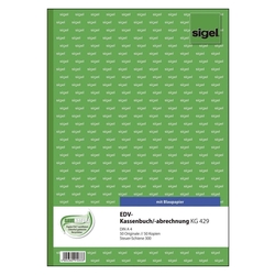 Sigel® EDV-Kassenbuch Steuerschiene 300 - A4, 1. und 2. Blatt bedruckt, 2 x 50 Blatt