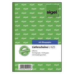 Sigel® Lieferscheine mit Empfangsschein - A6, 1. und 2. Blatt bedruckt, 2 x 50 Blatt