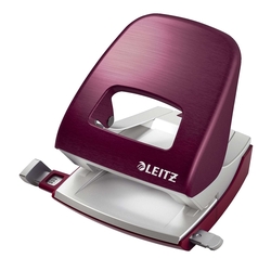 Leitz 5006 Bürolocher NeXXt Style, Metall, 30 Blatt, granat rot