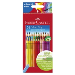 Faber-Castell Buntstift Colour GRIP - 24 Farben sortiert, Kartonetui