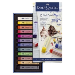 Faber-Castell Creative Studio Softpastellkreide - 12 Farben sortiert im Kartonetui