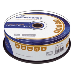 MediaRange DVD+R - 4.7GB/120Min, 16-fach/Spindel, Packung mit 25 Stück