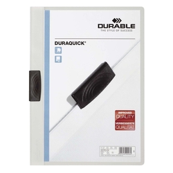 Durable Klemm-Mappe DURAQUICK®, Weich-/Hartfolie, 20 Blatt, transparent/weiß