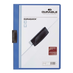 Durable Klemm-Mappe DURAQUICK®, Weich-/Hartfolie, 20 Blatt, transparent/blau