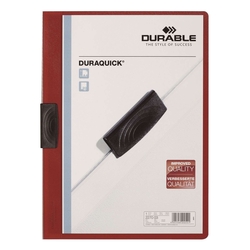 Durable Klemm-Mappe DURAQUICK®, Weich-/Hartfolie, 20 Blatt, transparent/rot