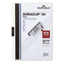 Durable Klemm-Mappe DURACLIP® 30 PLUS, DIN A4, weiß